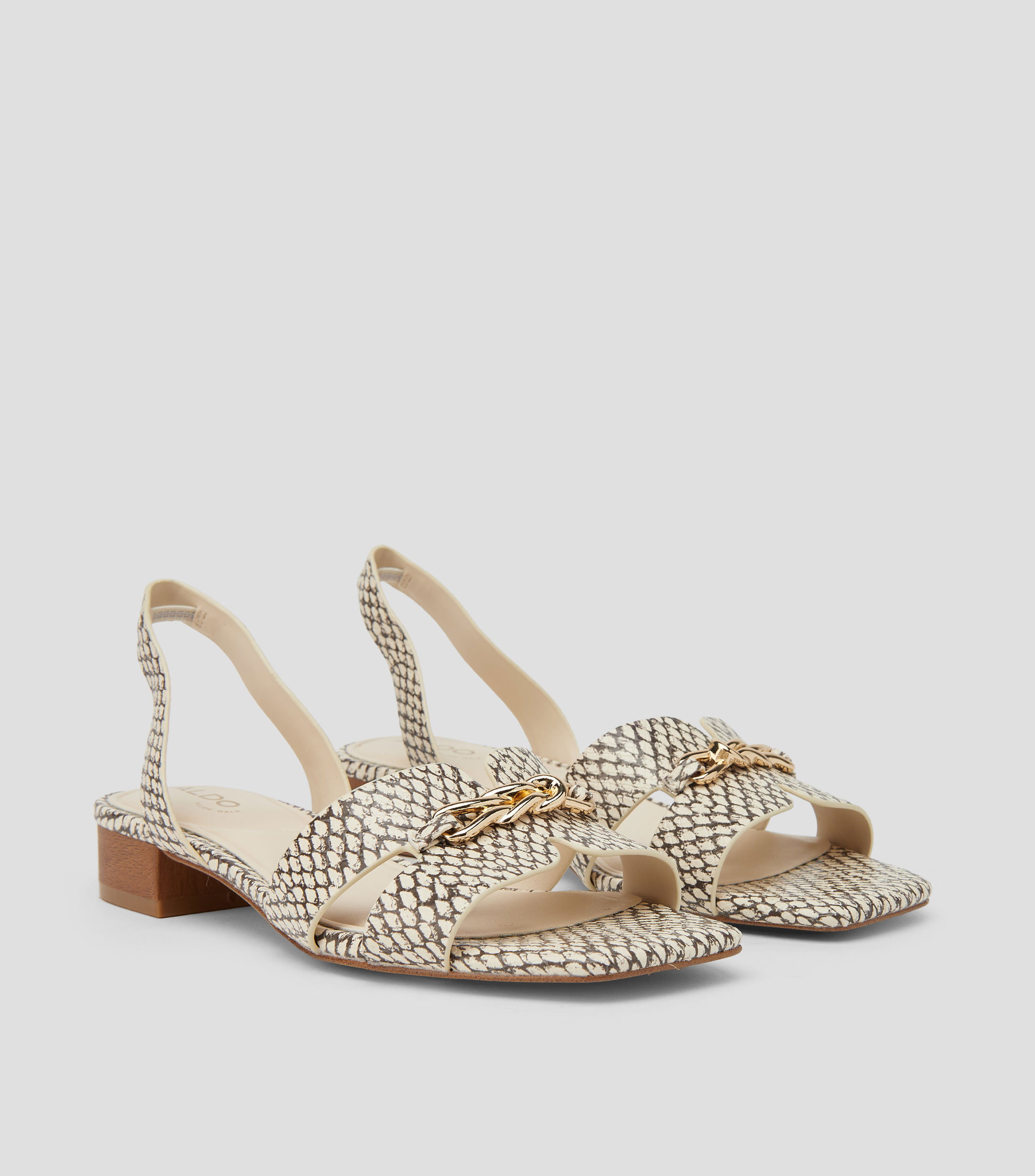 Sandalias con tacón bajo cuadrado Mujer